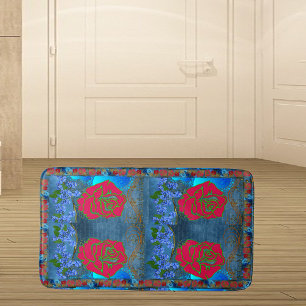 Tapete De Banheiro Elegante azul-Dourado azul-Rosa cor-de-rosa russa