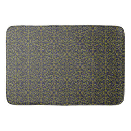 Tapete De Banheiro Elegante Azul e Dourado com Filigrana