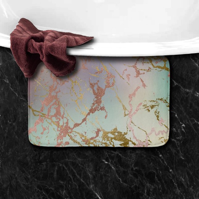 Tapete De Banheiro Elegante Beige Marble | Mint Sage Green Rosa Doura (Criador carregado)