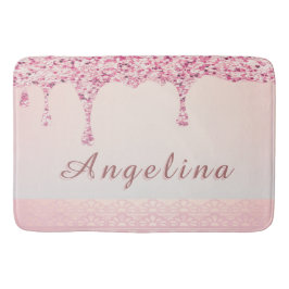Tapete De Banheiro Elegante Brilho Cor-de-Rosa Glamour Gotejante