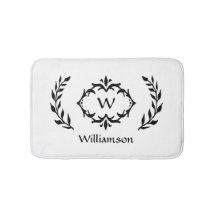 Elegante Coroa de Monograma Moderno Preto Branco C