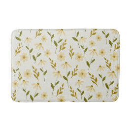 Tapete De Banheiro Elegante Daisy Floral Design Ivory Greenery Branch