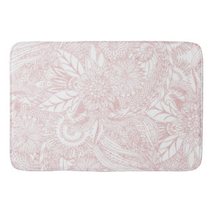 Tapete De Banheiro Elegante faux rosa gold floral mandala design