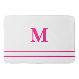 Tapete De Banheiro Elegante Minimalista Préppy Rosa Quente Borda Inic