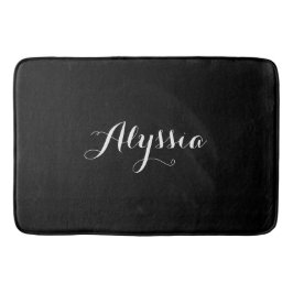 Tapete De Banheiro Elegante Nome Personalizado Preto
