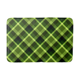 Tapete De Banheiro Elegante Pêa Verde Padrão de Xadrez Média Bath Mat