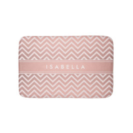Tapete De Banheiro Elegante Pink Chevron Pattern Girly Faux Rosa Dour