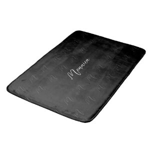 Tapete De Banheiro Elegante Roteiro Monograma Preto