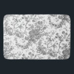 Tapete De Banheiro Elegante Vintage Cinzas Florais De Banho, Francesa<br><div class="desc">Cinzas elegantes e ornamentados e patamares brancos de madeira de joias, com flores exóticas, videiras e folhagem entrelaçadas com terras e cestos de rosas. Este padrão foi adaptado de um fragmento histórico têxtil francês cerca de 1910 na coleção Smithsonian. O padrão é de alta resolução, mas não pode ser marcado....</div>