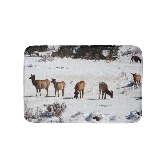 Tapete De Banheiro Elk no banho de neve (frente)