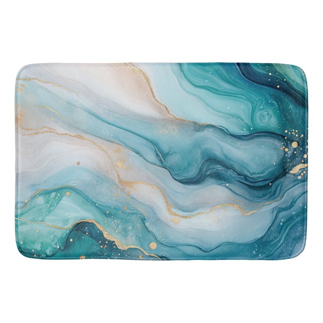 Tapete De Banheiro Emerald e Dourada Marble Elegance (Frente)