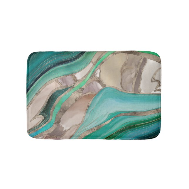 Tapete De Banheiro Emerald green and taupe marble (frente)