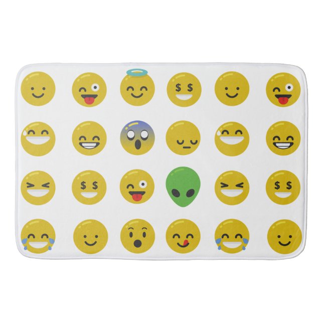 Tapete De Banheiro Emoji, cara feliz, banheira de banho (Frente)