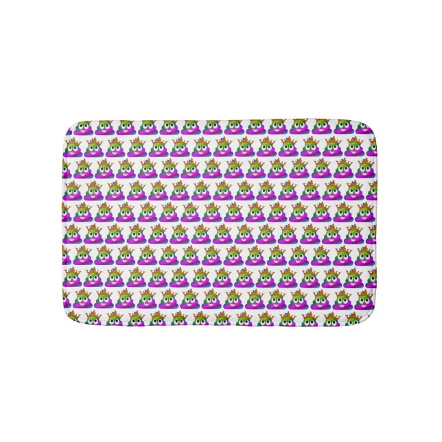 Tapete De Banheiro Emoji Coroa de Princesa Arco-Íris Cocô (frente)