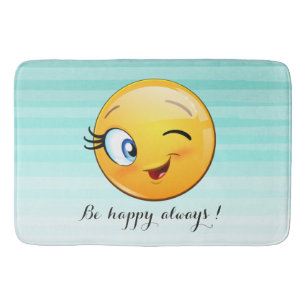Tapete De Banheiro Emoji Vencendo Adorável Seja feliz sempre