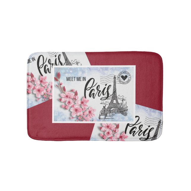 Tapete De Banheiro Encontre-me em Paris | Cartões postais do bordo (frente)