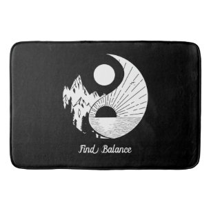 Tapete De Banheiro Encontre o saldo Zen Yin Yang Black White