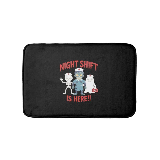 Tapete De Banheiro Enfermeira Enfermeira Funny Ghost Skeleton Zombie  (frente)