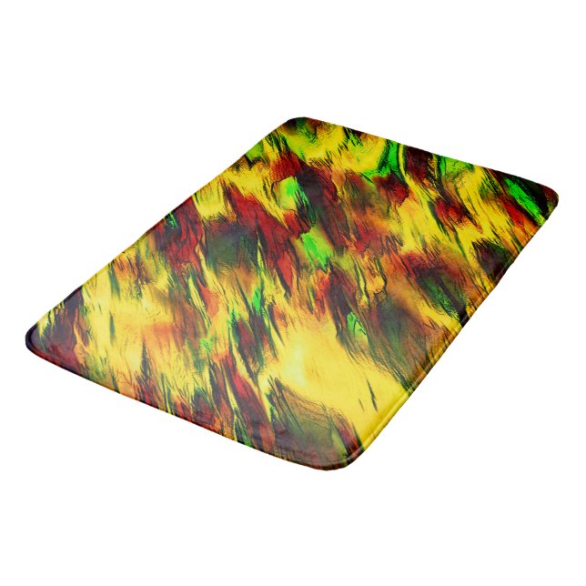 Tapete De Banheiro Enferrado de vermelho a amarelo, um pouco verde (Angulado)