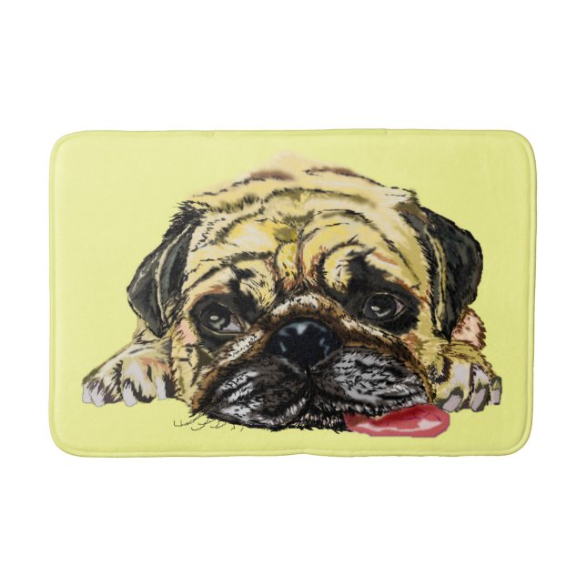 Tapete De Banheiro Engraçado Cachorro Bath Mat - Suas Cores - Texto (Frente)