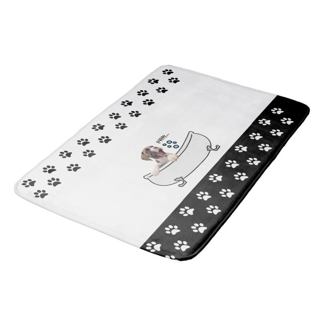 Tapete De Banheiro Engraçado Cachorro Morro (Angulado)