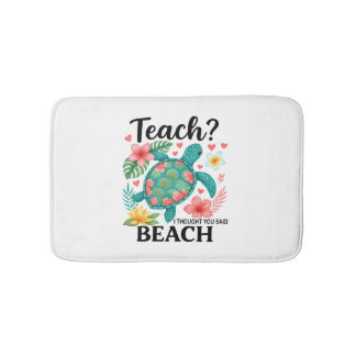 Tapete De Banheiro Engraçado Professor Praia Tartaruga de Verão