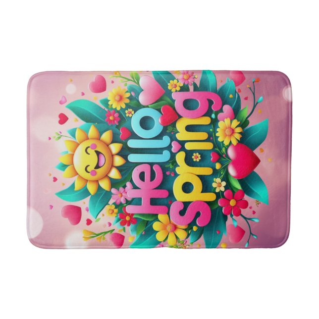 Tapete De Banheiro Entre no Primavera - "Hello Primavera" (Frente)