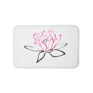 Tapete De Banheiro Esboço de uma flor de lótus