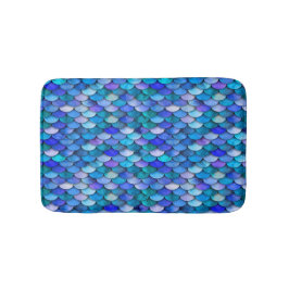 Tapete De Banheiro Escalas de sereia azuis e roxas