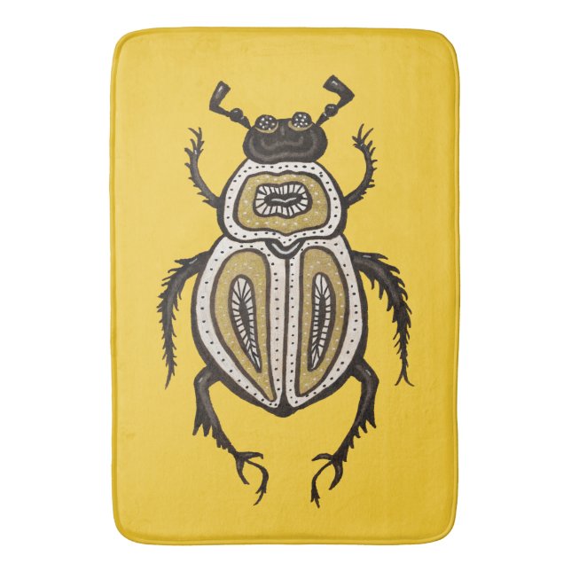 Tapete De Banheiro Escaravelho Legal Inseto Amarelo Entomologia Arte (Frente Vertical)
