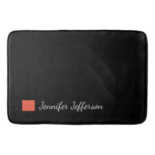Tapete De Banheiro Escrita manual moderna elegante, preto