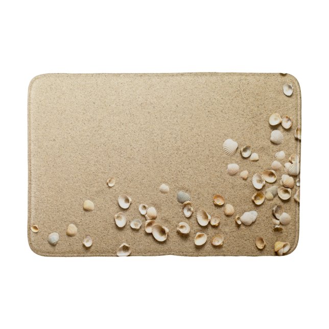 Tapete De Banheiro Escudos do mar na areia (Frente)