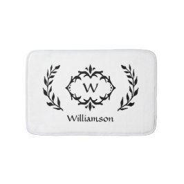 Tapete De Banheiro Escuridão Branca, Preta, Monograma Moderno Elegant