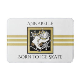 Tapete De Banheiro Esfolamento Dourado de gelo branco branco brilhant