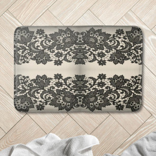 Tapete De Banheiro esparse preto abstrato Vintage paris preto