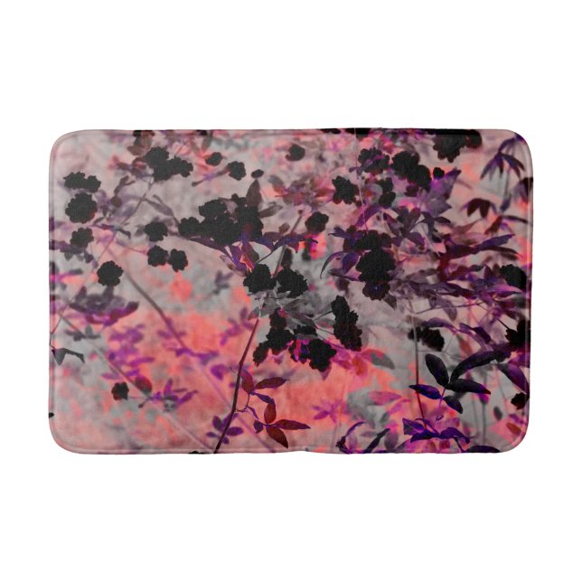 Tapete De Banheiro Espelho das flores pretas vermelhas Arte design (Frente)