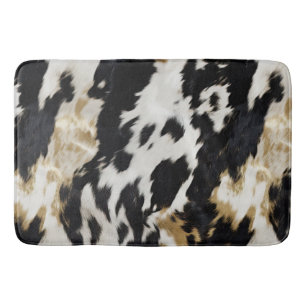Tapete De Banheiro Espinho Dourado branco preto
