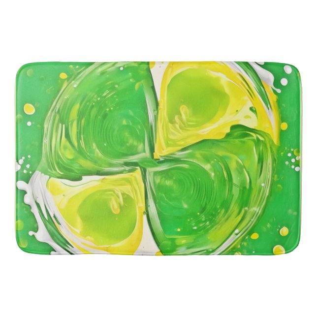 Tapete De Banheiro Espiral do verde limão (Frente)