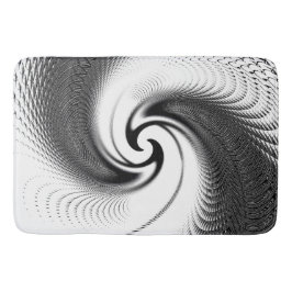 Tapete De Banheiro Espiral preto e branco