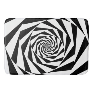 Tapete De Banheiro Espiral preto e branco