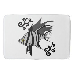 Tapete De Banheiro Esposa Velha e Enoplosus Peixe Branco com Fita Pre