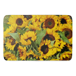 Tapete De Banheiro Espuma de Banho Amarelo de Girassol