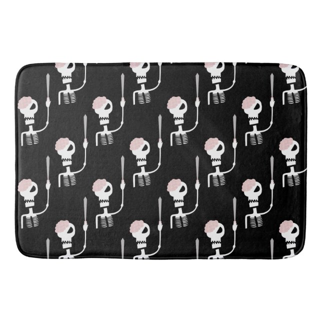 Tapete De Banheiro Esqueleto de Halloween com espada (Frente)
