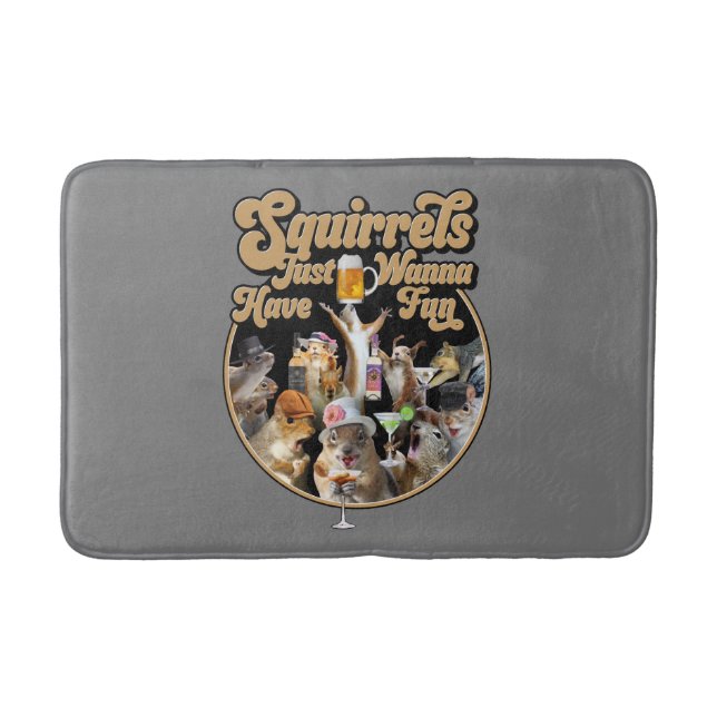 Tapete De Banheiro Esquilos Só Querem Divertir-Se (Frente)