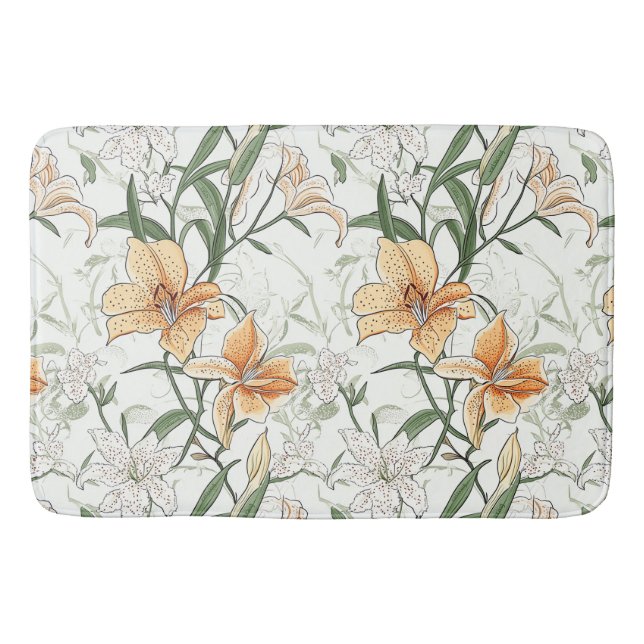 Tapete De Banheiro Está escrito nas Folhas, Lírios Laranja (Frente)