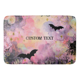 Tapete De Banheiro Estação de Spooky Rosa e Preto