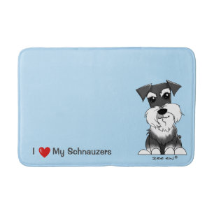 Tapete De Banheiro Esteira de banho azul do Schnauzer