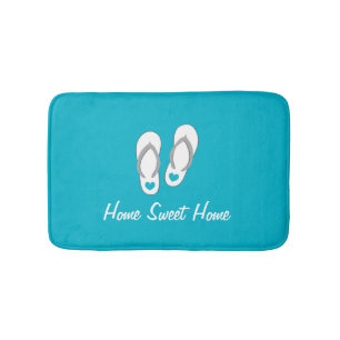 Tapete De Banheiro Esteira de banho azul home doce Home dos chinelos
