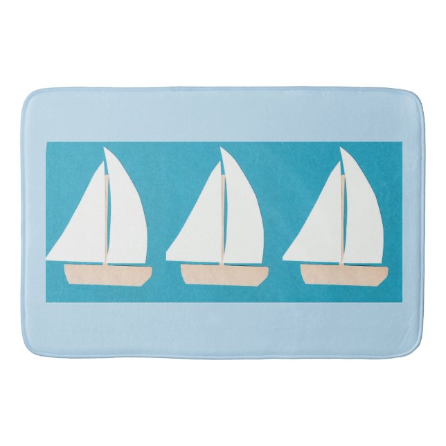 Tapete De Banheiro Esteira de banho com design do veleiro (Frente)