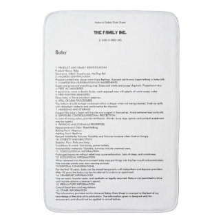 Tapete De Banheiro Esteira de banho do bebê MSDS